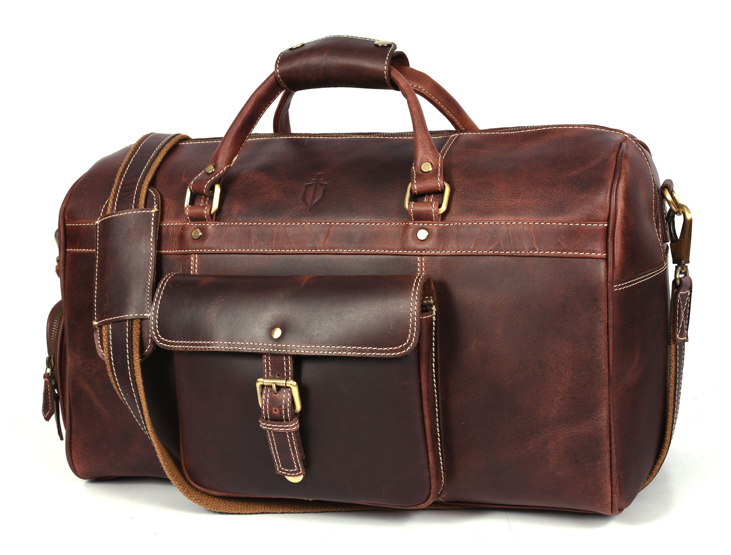 Dorval Leather Travel Bag - Walnut Brown - www.Shopthatapp.com