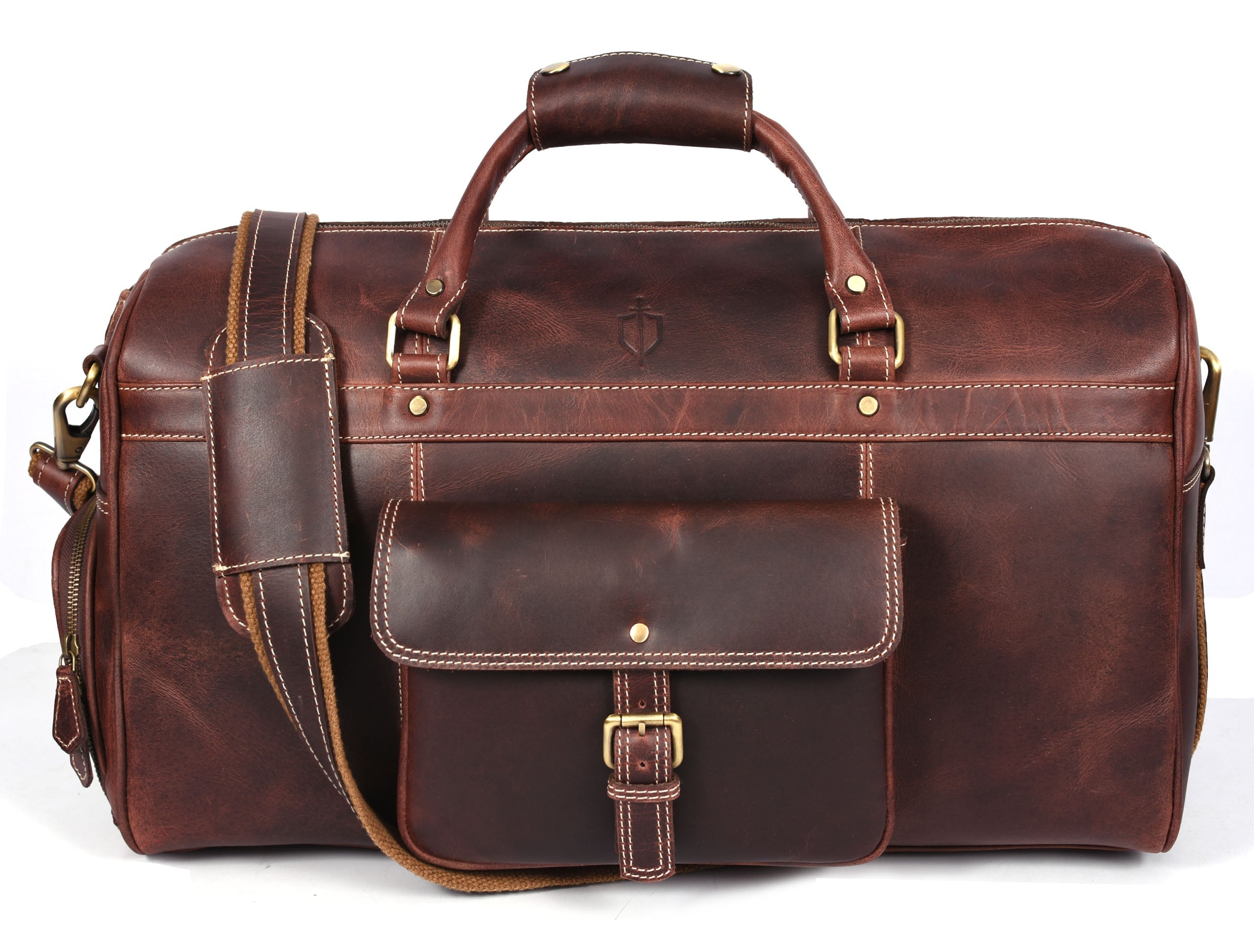 Dorval Leather Travel Bag - Walnut Brown - www.Shopthatapp.com
