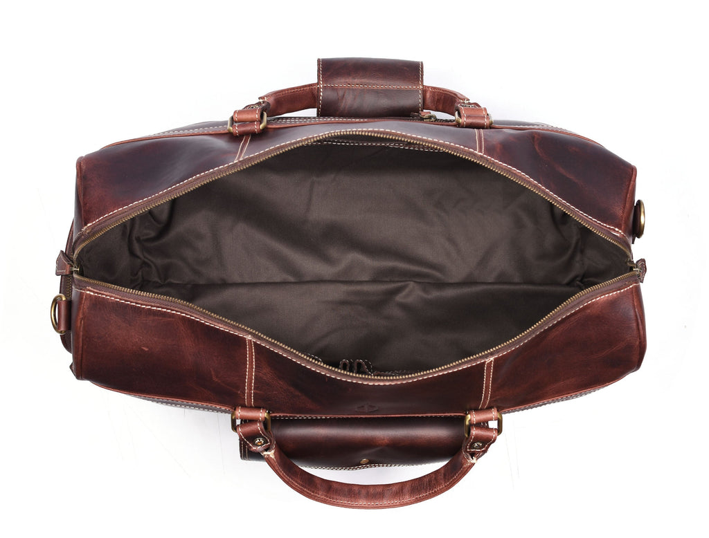 Dorval Leather Travel Bag - Walnut Brown - www.Shopthatapp.com