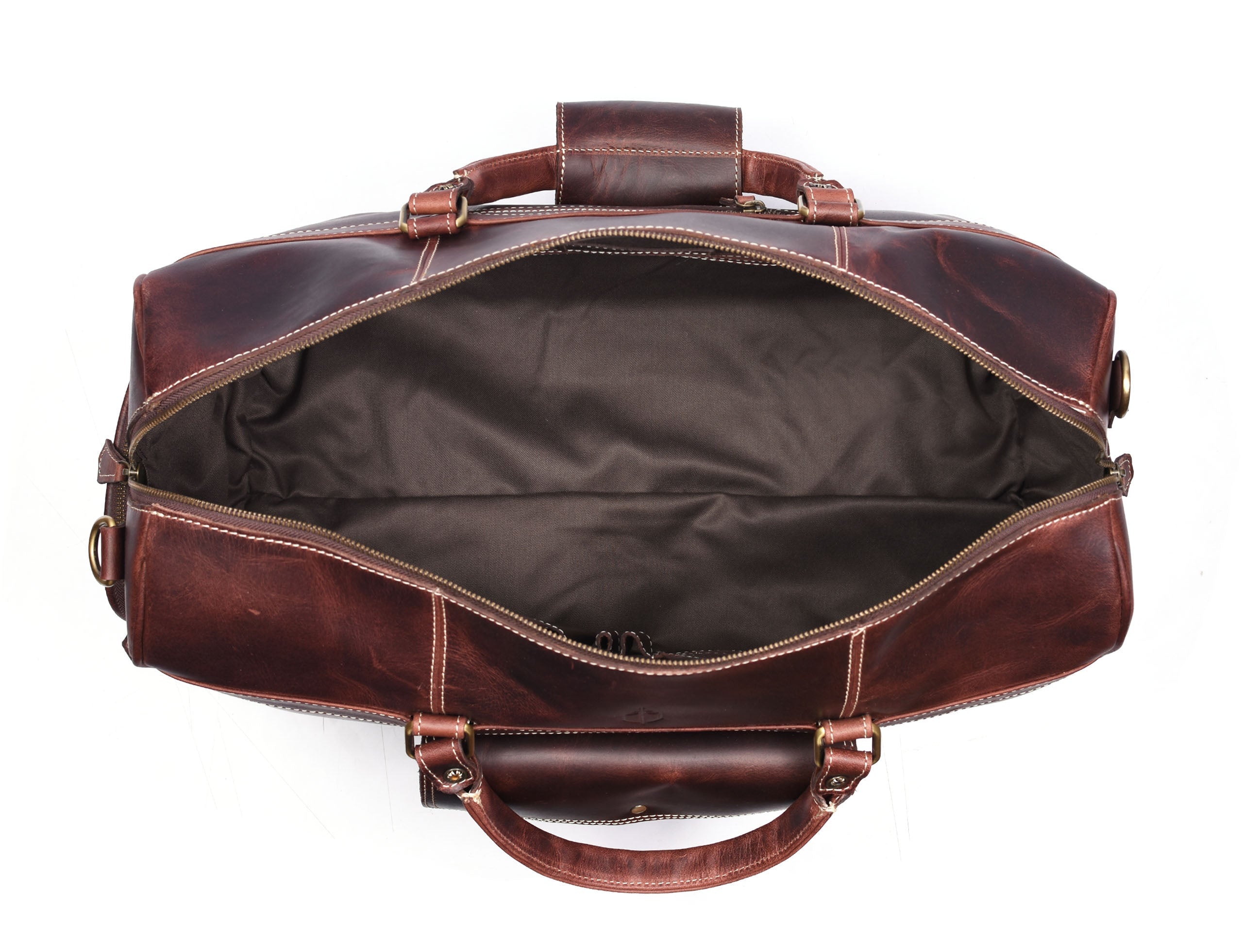 Dorval Leather Travel Bag - Walnut Brown - www.Shopthatapp.com