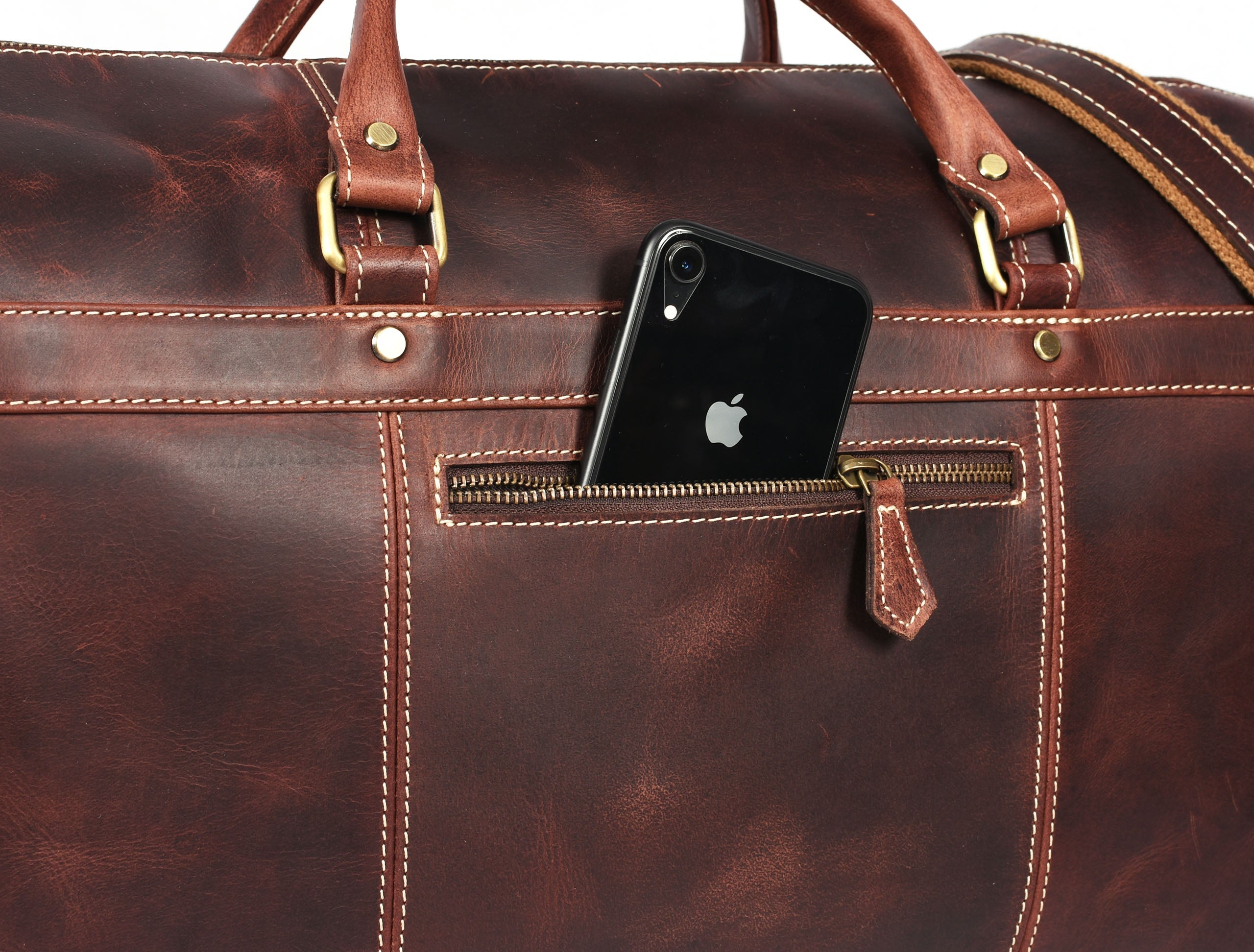 Dorval Leather Travel Bag - Walnut Brown - www.Shopthatapp.com