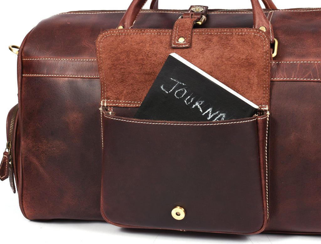 Dorval Leather Travel Bag - Walnut Brown - www.Shopthatapp.com
