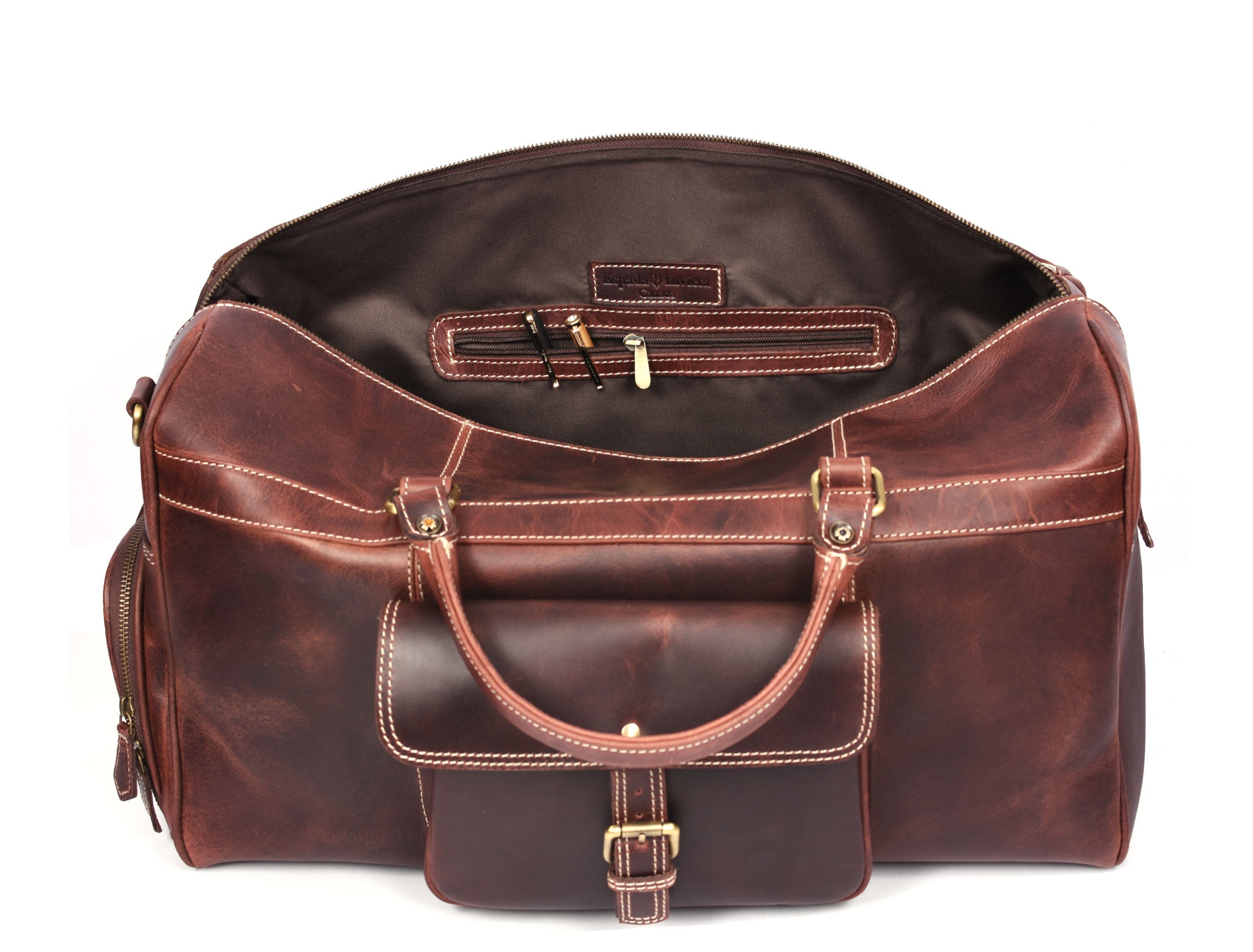 Dorval Leather Travel Bag - Walnut Brown - www.Shopthatapp.com