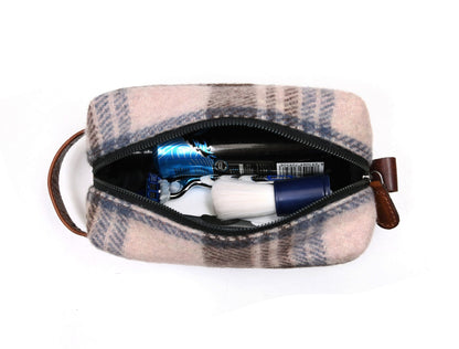 Dorval Leather Tweed Toiletry Bag - ( WB-33) - www.Shopthatapp.com