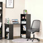 Bureau d'ordinateur moderne de 120 cm, étagère, table d'étude, poste de travail, ordinateur portable, bureau à domicile, 6 étagères, noir