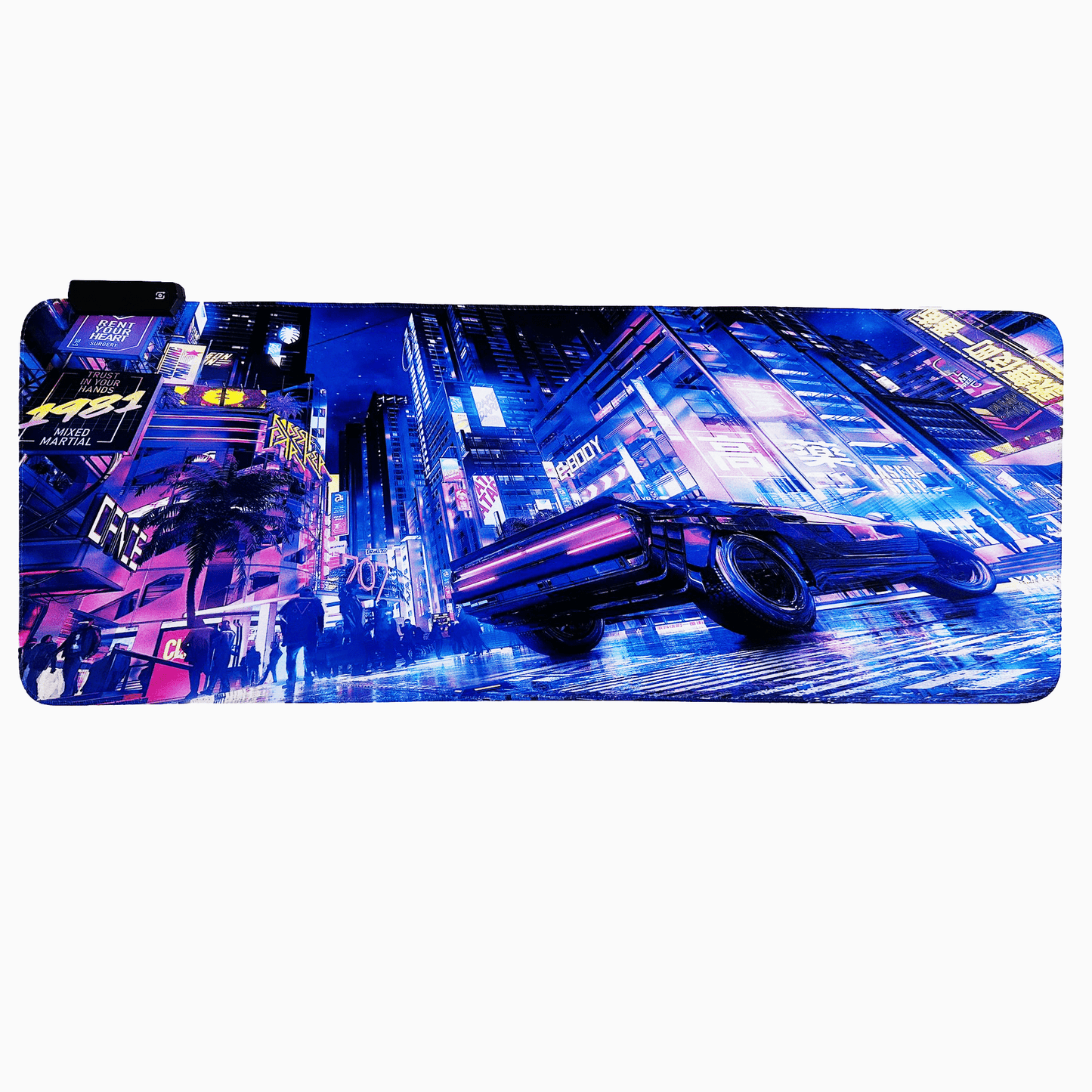 Cyberpunk Night City Dystopian DS5 LED Mauspad Mauspad 7 LED Lichter glatte Oberfläche