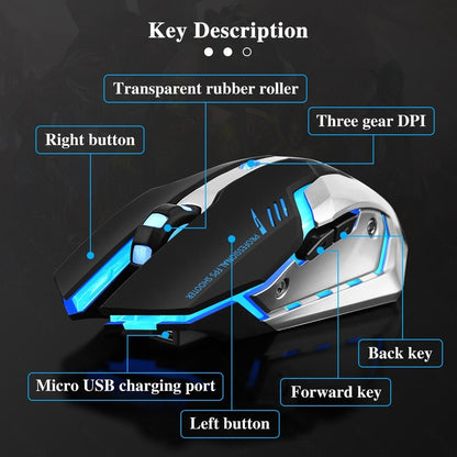 Souris de jeu sans fil Bluetooth bimode à batterie