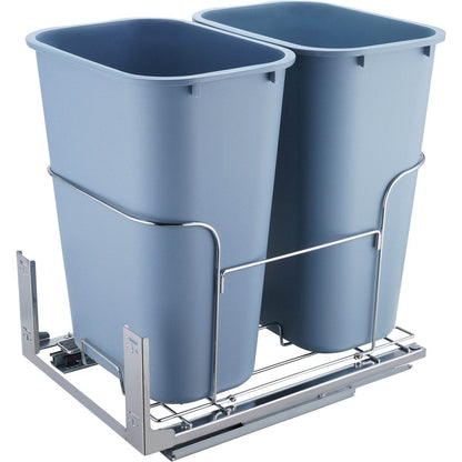 Pull-Out Trash Can, 35Lx2 Double Bins, Under Mount Kitchen Waste Container With Slide And Door Mounting Kit, 110 Lbs Load Capacity Heavy Duty Garbage Recycling Bin For Kitchen Cabinet, Sink - www.Shopthatapp.com