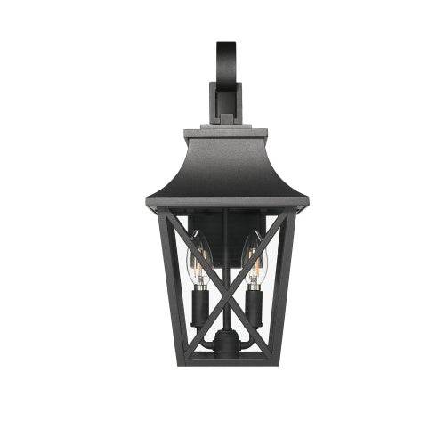 Black Outdoor Wall Light 2 Lights, Large Outdoor Modern Wall Light Fixtures, Industrial Porch Light Wall Mounted With Glass, Waterproof Farmhouse Exterior Light Lighting - www.Shopthatapp.com
