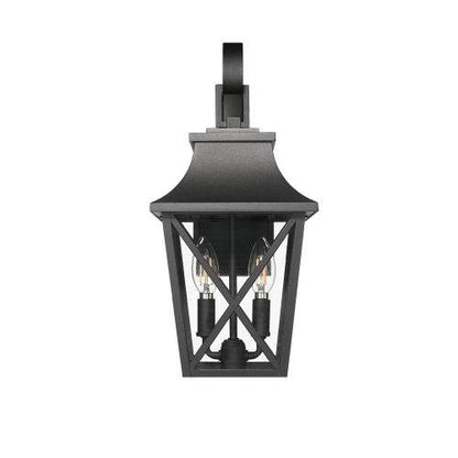 Black Outdoor Wall Light 2 Lights, Large Outdoor Modern Wall Light Fixtures, Industrial Porch Light Wall Mounted With Glass, Waterproof Farmhouse Exterior Light Lighting - www.Shopthatapp.com