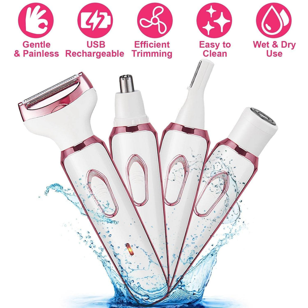 4 in 1 Painless Women Electric Hair Shaver trimmer for women - www.Shopthatapp.com