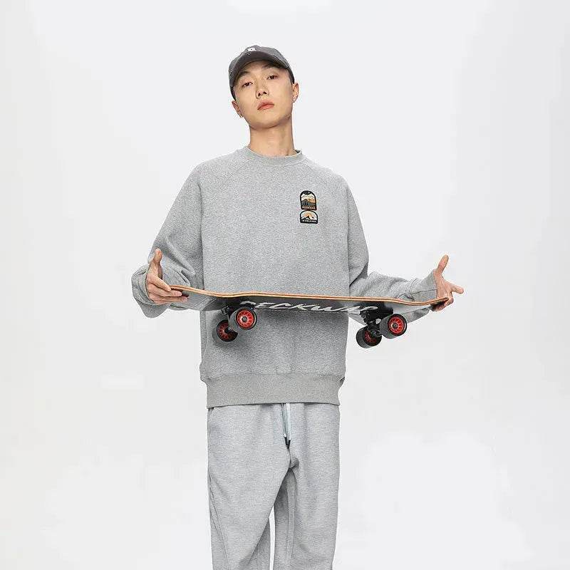 Men's Autumn  Drop-shoulder Sleeve Round neck Oversized Pullover sweatshirts - www.Shopthatapp.com