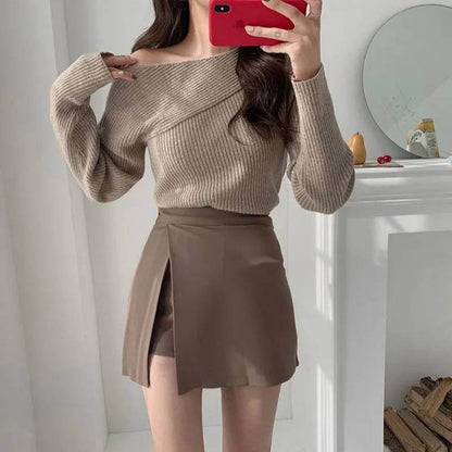 Elegant Hip Side Slit Mini Skirt for women - www.Shopthatapp.com