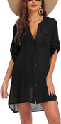 European And American Sun Protection Women Beach Linen Shirt dress - www.Shopthatapp.com