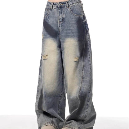 Splash Ink Ripped Machete Baggy Jeans Pant For Women Loose-fitting Wide-leg Trousers - www.Shopthatapp.com