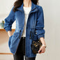 Fashion formal fitted  Zip up Denim Jacket Women - www.Shopthatapp.com