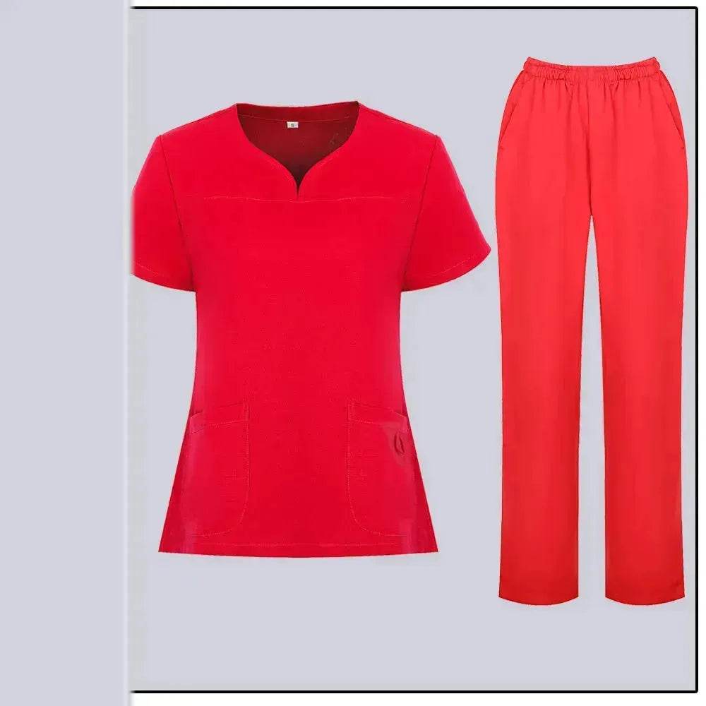 Women Nurse Uniform Female - Hospital Nurse Costume - V Neck Top Pants Set - www.Shopthatapp.com