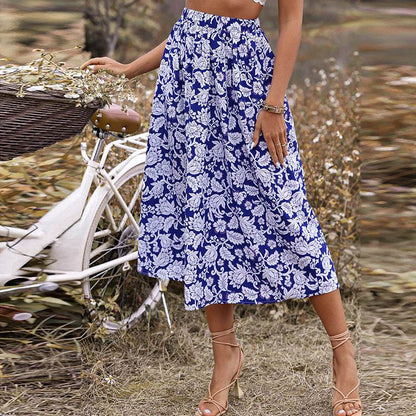 New Spring And Summer High Waist  floral Midi Skirt - www.Shopthatapp.com