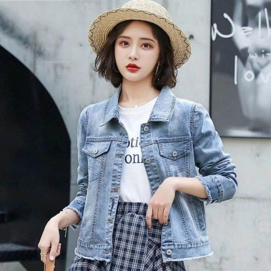Korean Version Of The Loose Student's New Trendy All-match Net Red College Style Simple Denim Jacket Women - www.Shopthatapp.com