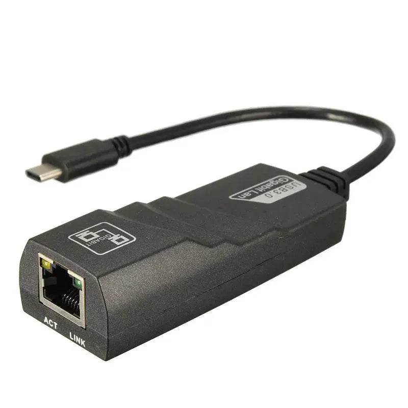 NIC Adapter Cable Type-C To RJ45 Gigabit Network Card To USB 3.1 Port - www.Shopthatapp.com