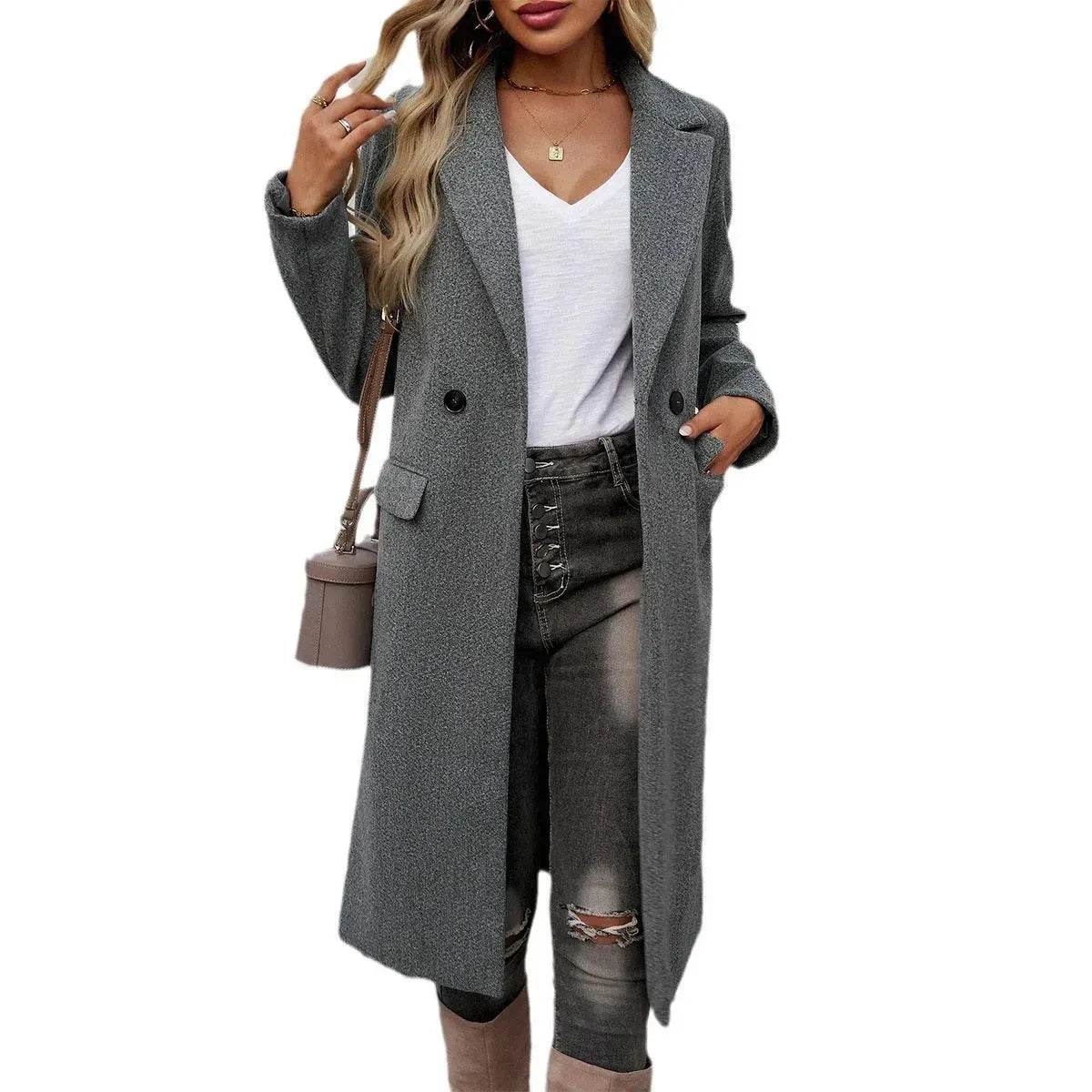 Winter Classy Lapel Trench Coat for women - www.Shopthatapp.com
