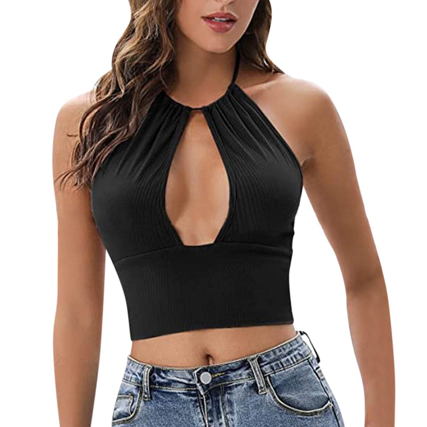 Summer Halter neck Tank top Vest women - www.Shopthatapp.com