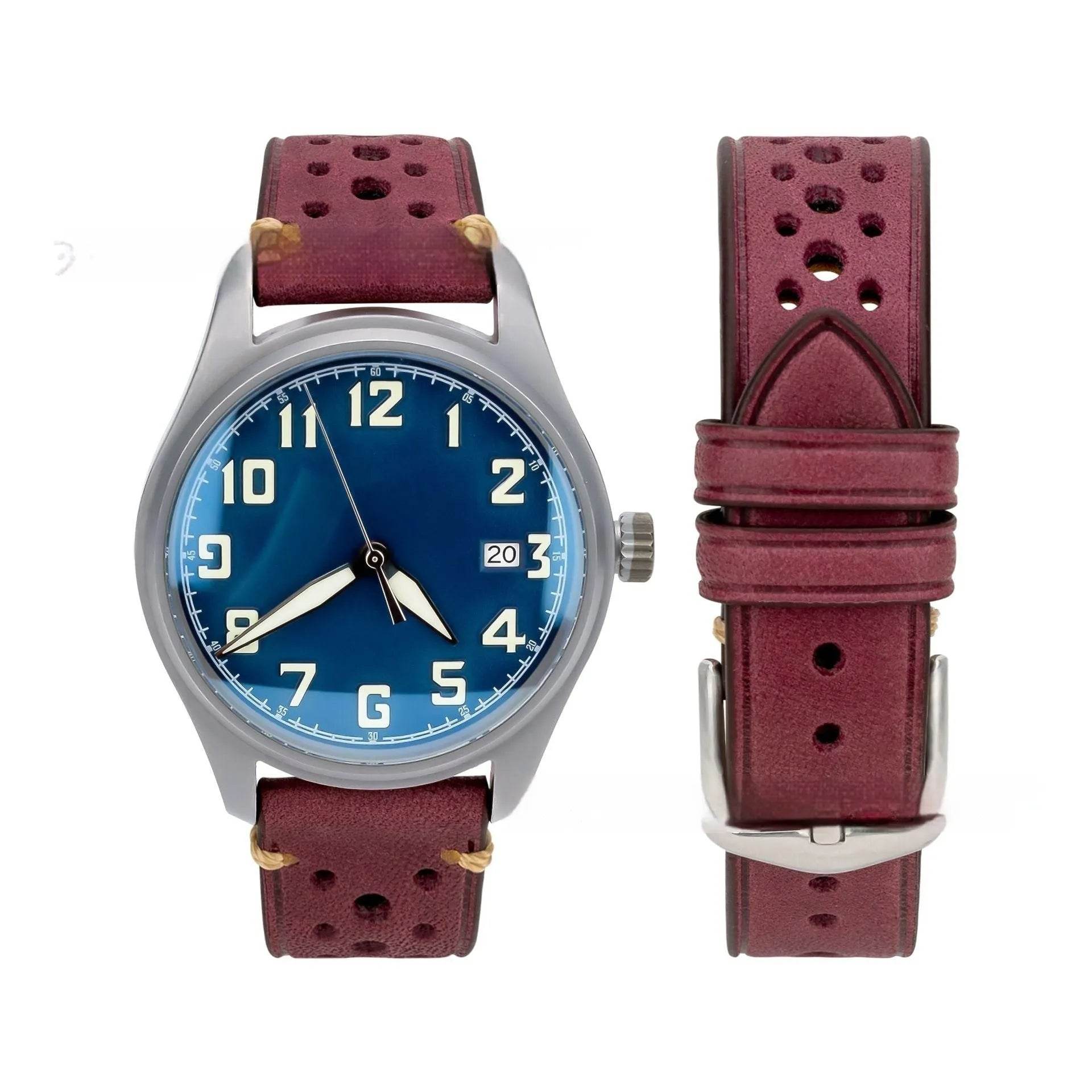20mm Watch First Layer Cow Leather Watch Strap Retro Comfort - www.Shopthatapp.com