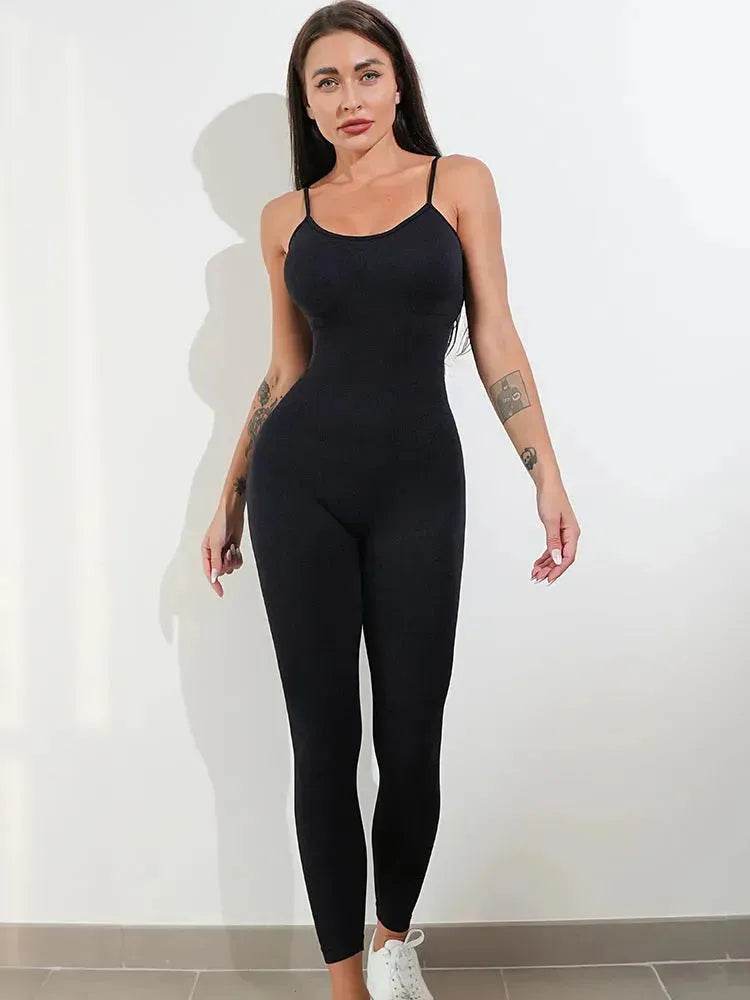Spaghetti Strap One piece Unitard Bodysuit Jumpsuit - www.Shopthatapp.com