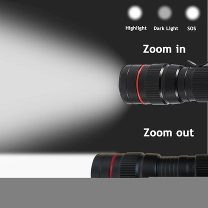 LED Military Flashlight USB Rechargeable Tactical Zoom Handheld Torch