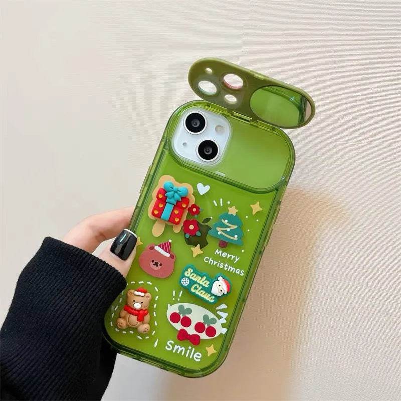 Christmas -Themed Silicone iphone Protective case with pendant girls - www.Shopthatapp.com
