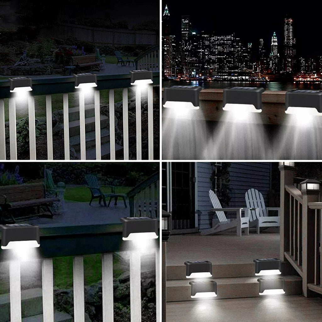 4 Solar LED Bright Deck Lights Outdoor Garden Patio Railing Decks Path Lighting Outdoor Garden Light Deck Lamp Solar Stairs Light - www.Shopthatapp.com