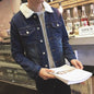 Winter Fleece-lined Denim Coat For Men Thickened Jeans jacket - www.Shopthatapp.com