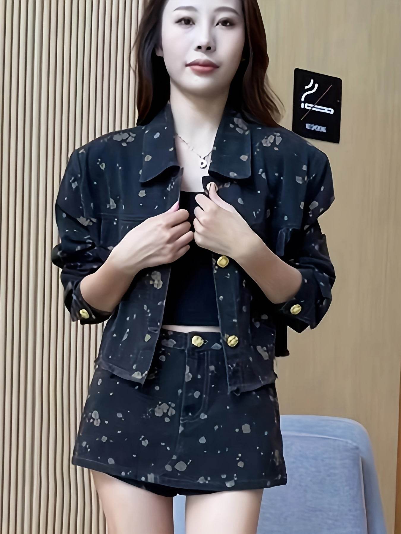 Casual Jackets for Women – Retro Floral Print Short Denim - www.Shopthatapp.com