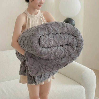 Single-layer Double-sided Tower Velvet Sofa Cover Soft Winter Blanket - www.Shopthatapp.com