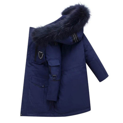 Children's Down Jacket Windproof Thick Fur Collar Winter Coat Jacket - www.Shopthatapp.com