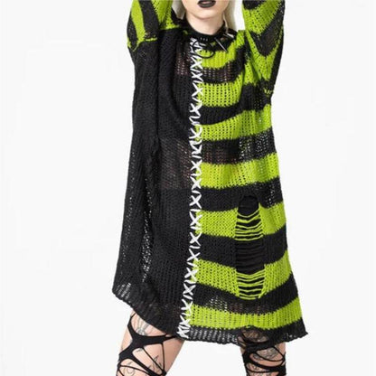 Halloween Ripped Long Sweater Women's Fashion Loose Sweater - www.Shopthatapp.com