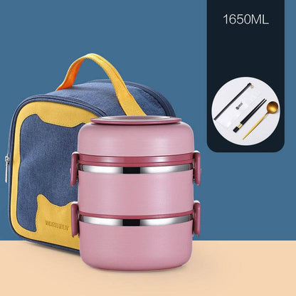 304 Stainless Steel Multi-layer Thermal insulated lunch container - www.Shopthatapp.com