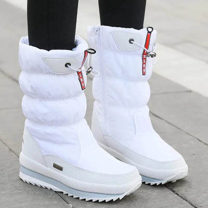 Winter boots New Plus Velvet Thick Cotton Shoes Thermal Middle Tube Waterproof Non-slip Boots - www.Shopthatapp.com