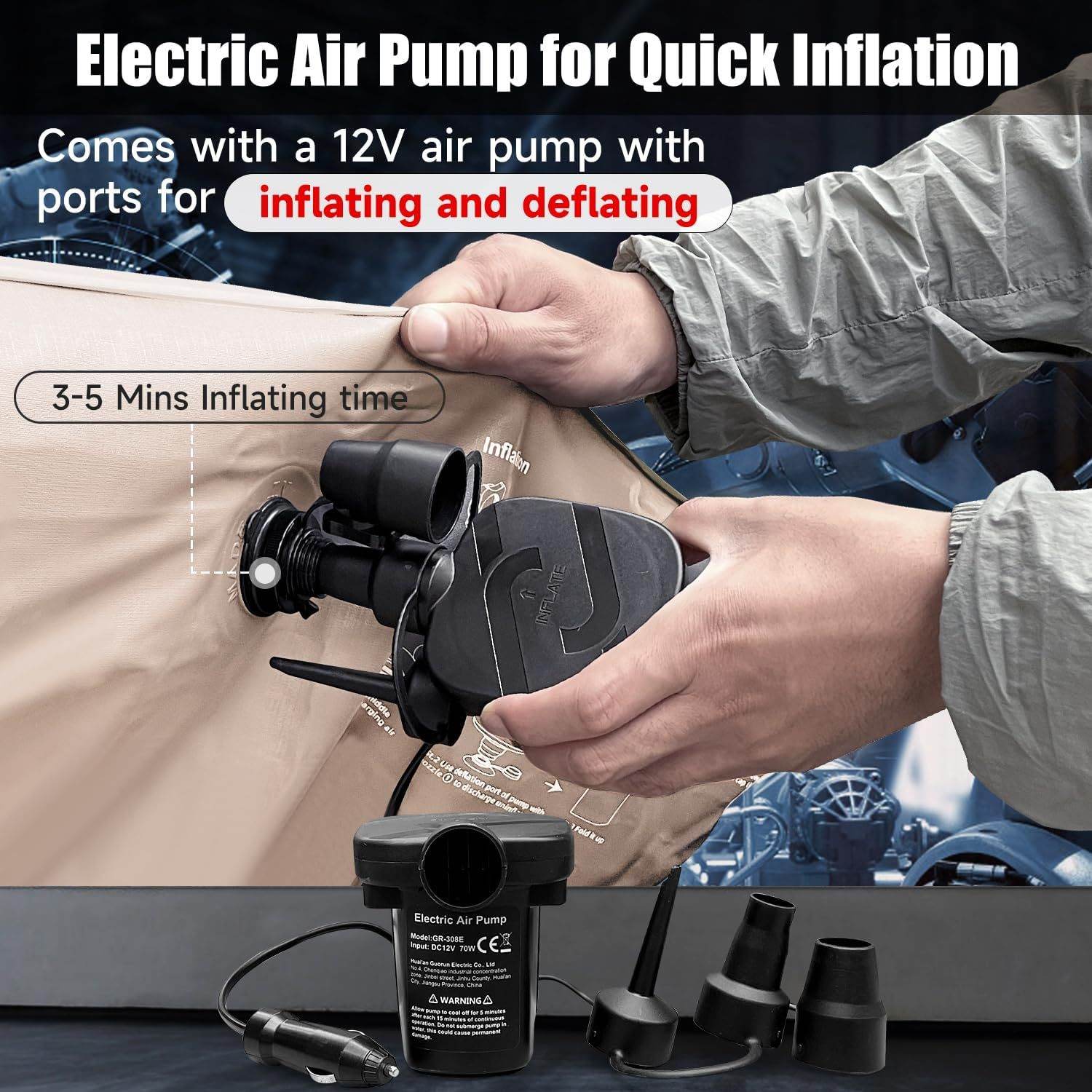 Inflatable Car Truck Outdoor Camping Air Mattress with 2 pillows - www.Shopthatapp.com