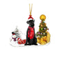 Christmas Family Puppies Decorate Trees With Lights - www.Shopthatapp.com
