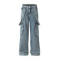 Ribbon Design Multi-pocket Workwear Denim Trousers Men Jeans - www.Shopthatapp.com