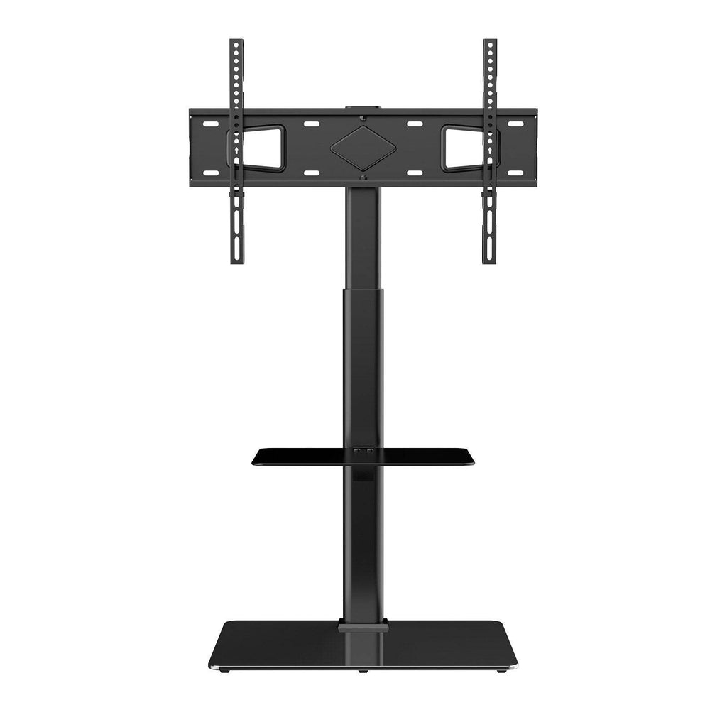 TV Stand Mount, Swivel Tall TV Stand For 32 To 65 Inch TVs, Height Adjustable Portable Floor TV Stand With Tempered Glass Base For Bedroom, Living Room - www.Shopthatapp.com