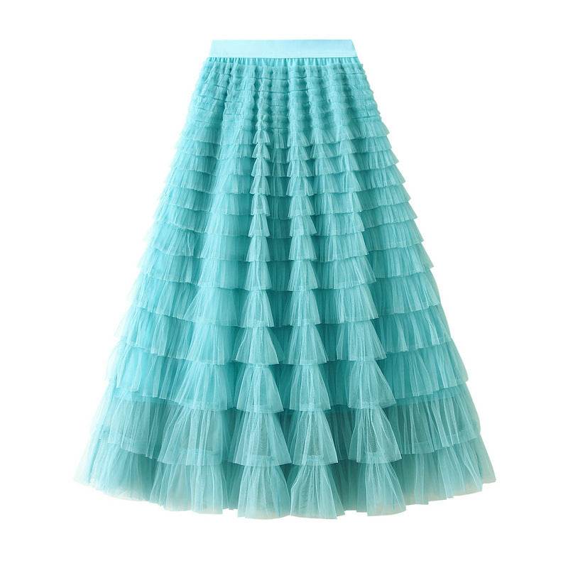 Cake Skirt Women's White Gauze long Layered tulle Skirt - www.Shopthatapp.com