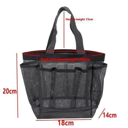 Beach Mesh Toiletry Bag Buggy Bag Handbag 8 Mesh Pockets - www.Shopthatapp.com