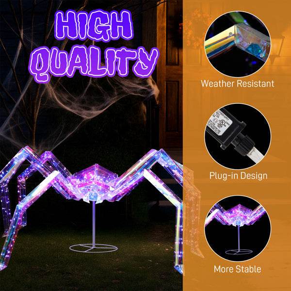 3ft Prism Spider, Illusion, 340 Purple Copper Wire Light, 4.5V 3.6W Halloween Standing Decoration US Specification - www.Shopthatapp.com