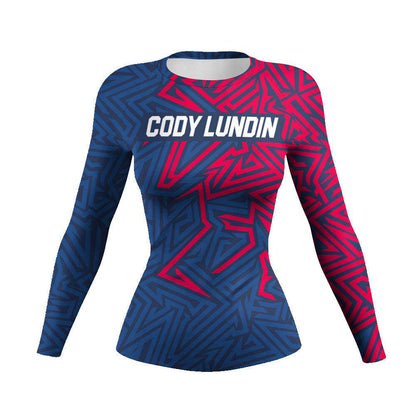 Printed Slim Fit Long Sleeve Workout Tops for Women - www.Shopthatapp.com