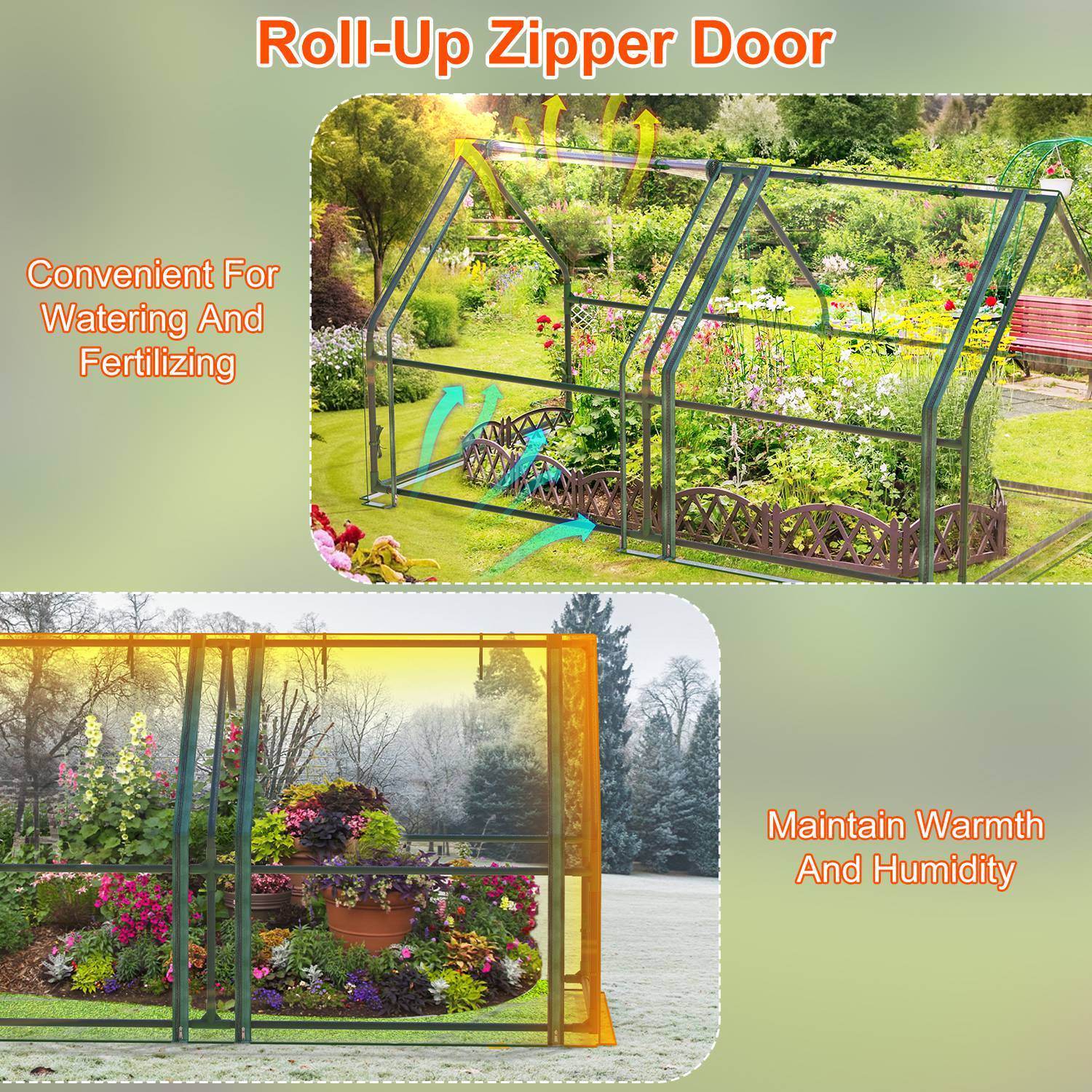 1Pc Portable Mini Greenhouse 70.86x33.46x37.4in With Roll-Up Zipper Doors Waterproof UV-Resistant PVC Cover Hot House For Indoor Outdoor Garden Patio Yard - www.Shopthatapp.com