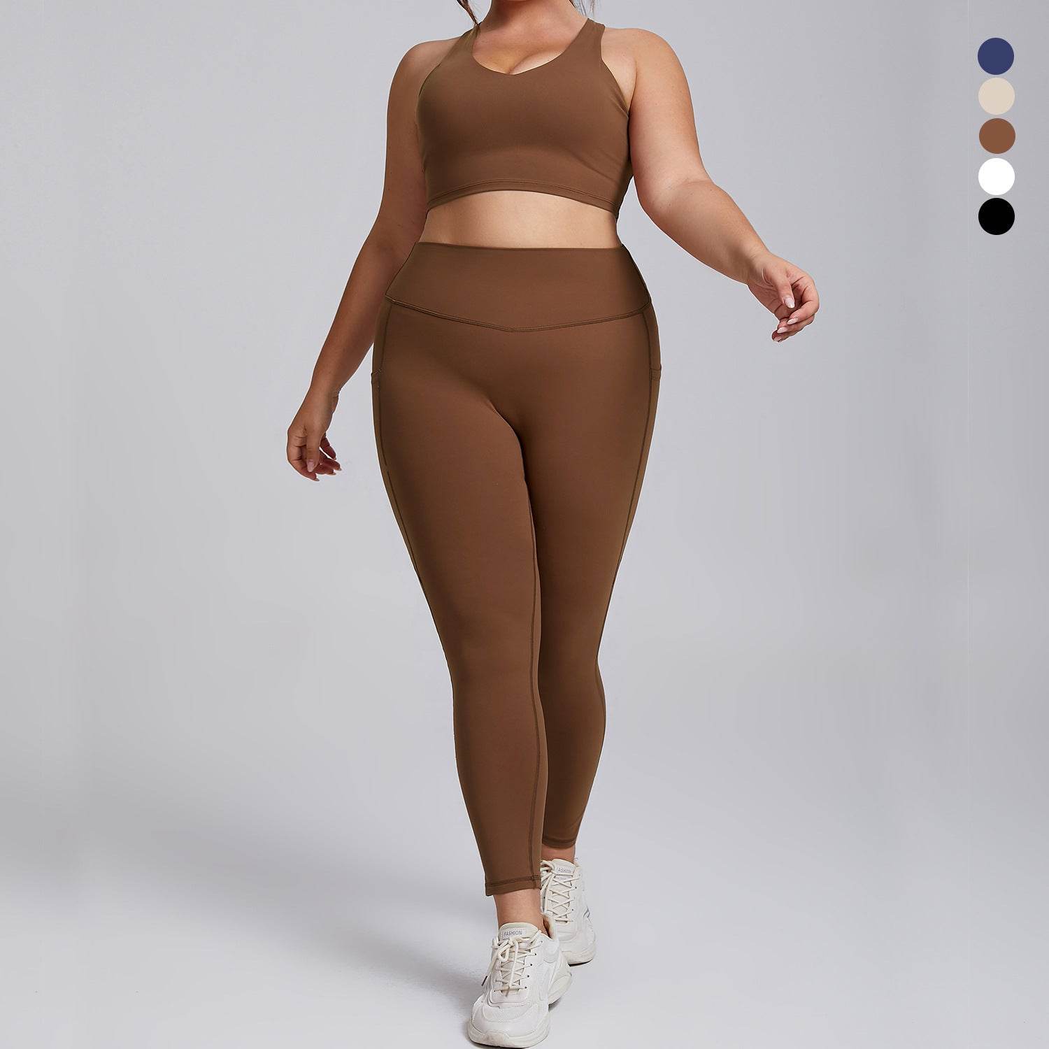 Plus Size Women Sports Workout Gym - Sleeveless Crop and Pant - www.Shopthatapp.com