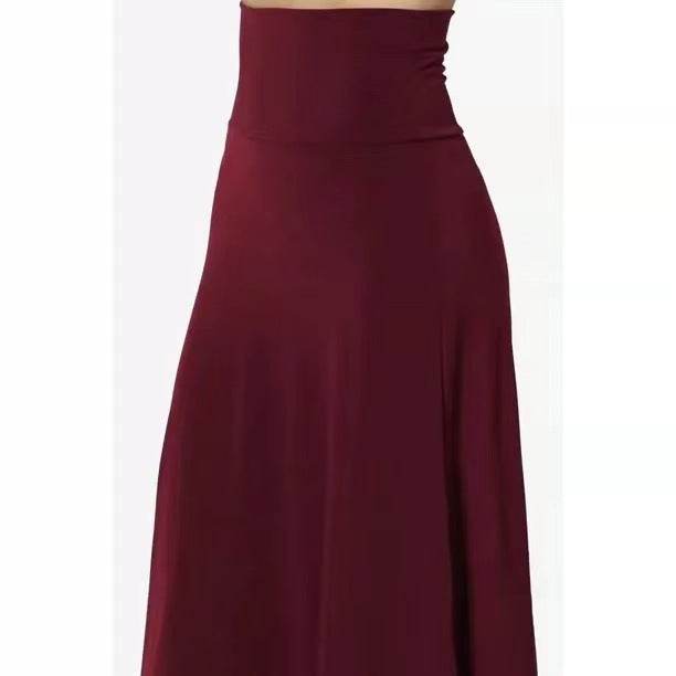 Women's casual High Waist flared Midi Skirt - www.Shopthatapp.com