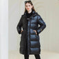 Winter Warm Hooded Coat With Pockets Fashion Simple Long Cotton Jacket Solid Color Outwear Women's Clothing - www.Shopthatapp.com